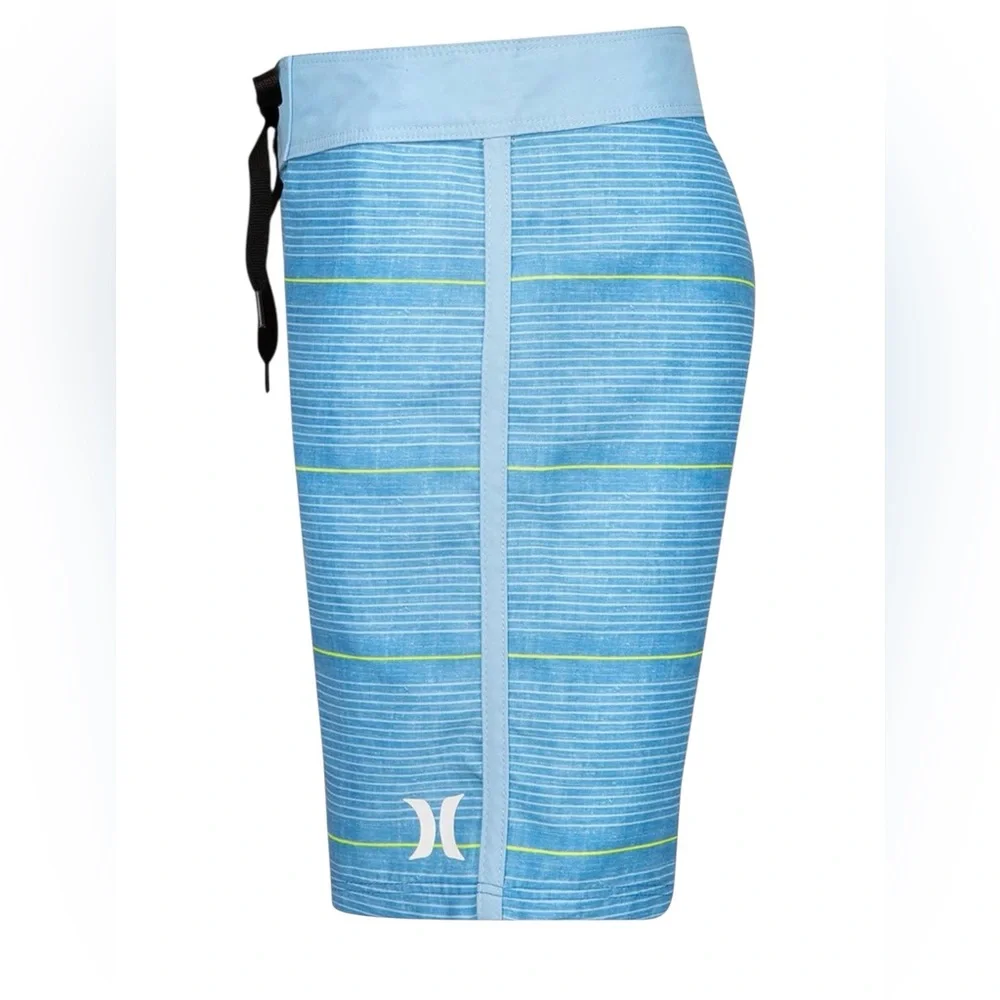 Hurley Indo Blue Striped Board Shorts Swim Trunks Boys Size 10/25